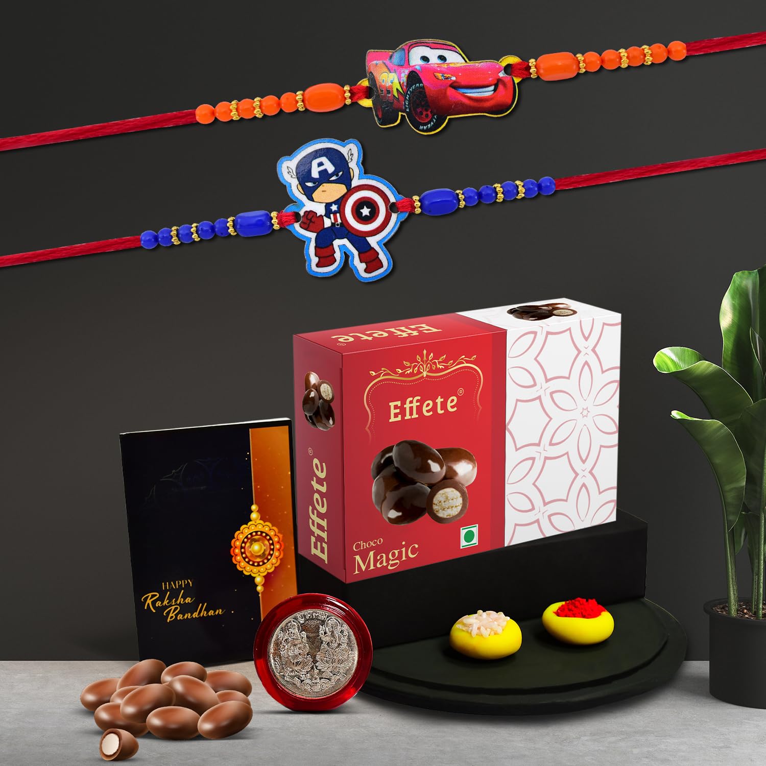 Oblivion (K2_870+871_EM32) Rakhi Combo with Effete Chocolate Magic 32gm, Pooja Coin & Greeting Card, kids rakhi with gift, rakhi with gift for kids, rakhi for kids, Rakhi with chocolate, rakhi for brother kids, rakhi for kids boy, rakhi set of 2 (B0CFFDB55W) Amazon Price History, Amazon Price Tracker