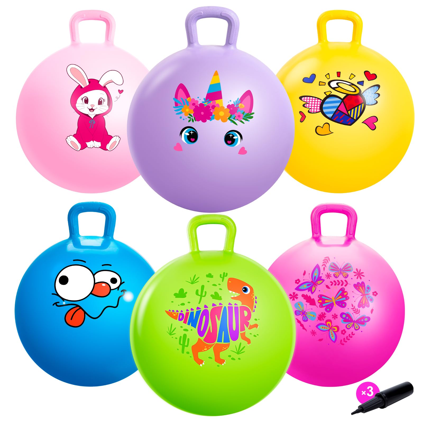 Amazon | ZOOJOY ホッパーボール 6個 子供用 3~8インチ ハンドル付き