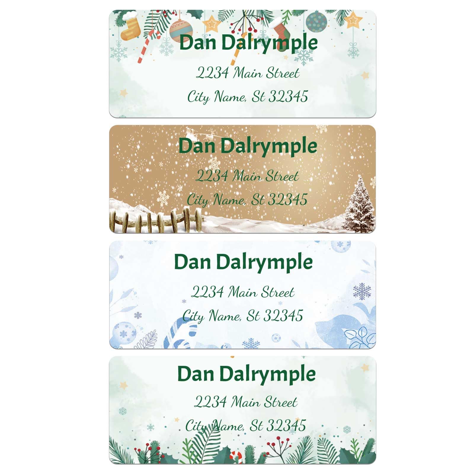 Personalized Address Labels mailing Labels Stickers Personalized Christmas Stickers 150pcs in Paper, Vinyl, Kraft Paper, Clear Material