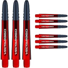 Winmau Dart Shaft - Vecta Blade360 Polycarbonate Dart Stems - 1 Set per Pack 3 Darts Shafts in Total - Professional Darts Accessories - Red & Black Blade360 Medium Shafts