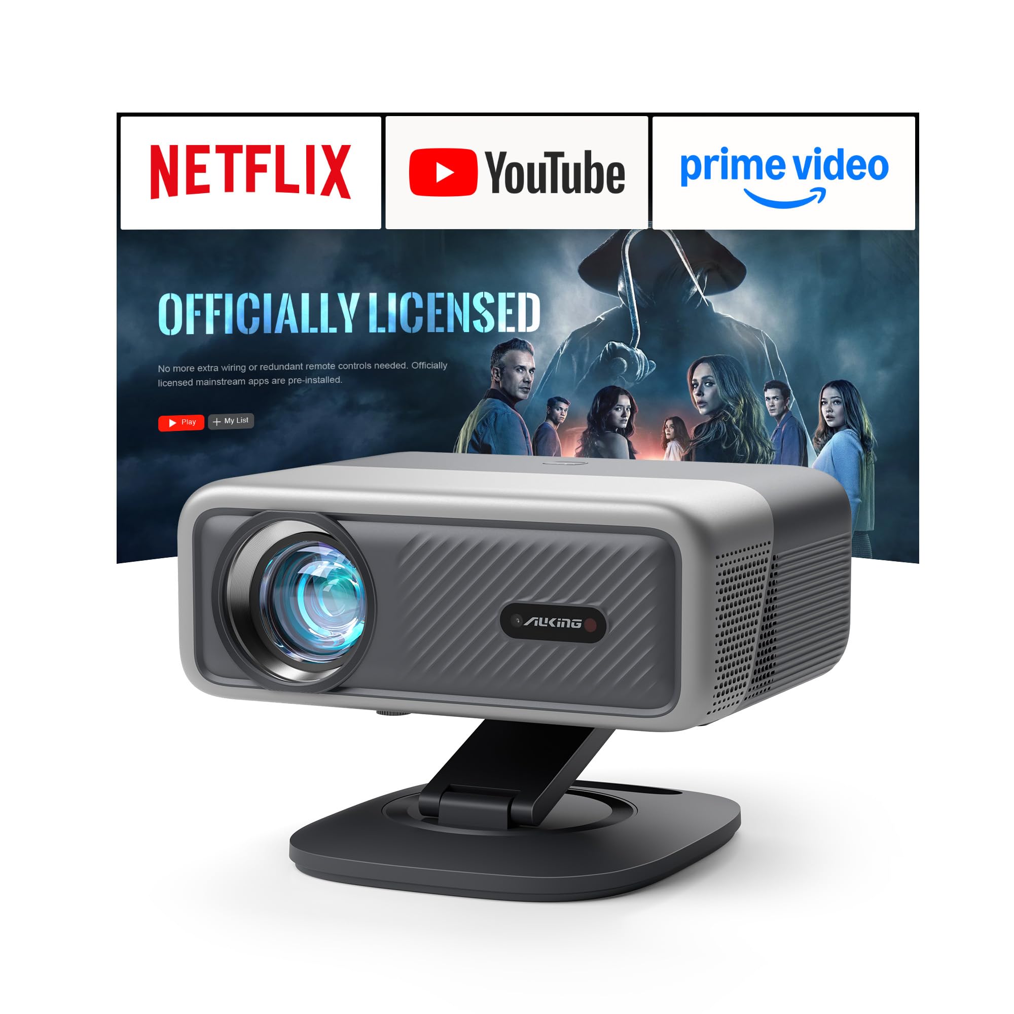 AuKing 4K Projector with Netflix, WiFi, Bluetooth, Auto Focus