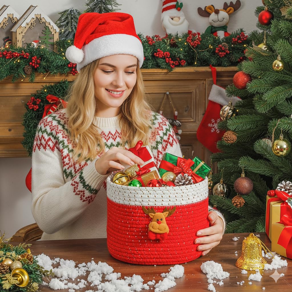 Kosze do przechowywania zabawek dla dzieci, bawełniany kosz linowy z tęczową dekoracją 3D, kosz na koc do salonu, zabawki, organizer, tkany kosz do przechowywania dla niemowląt, kosz na prezenty, kosz