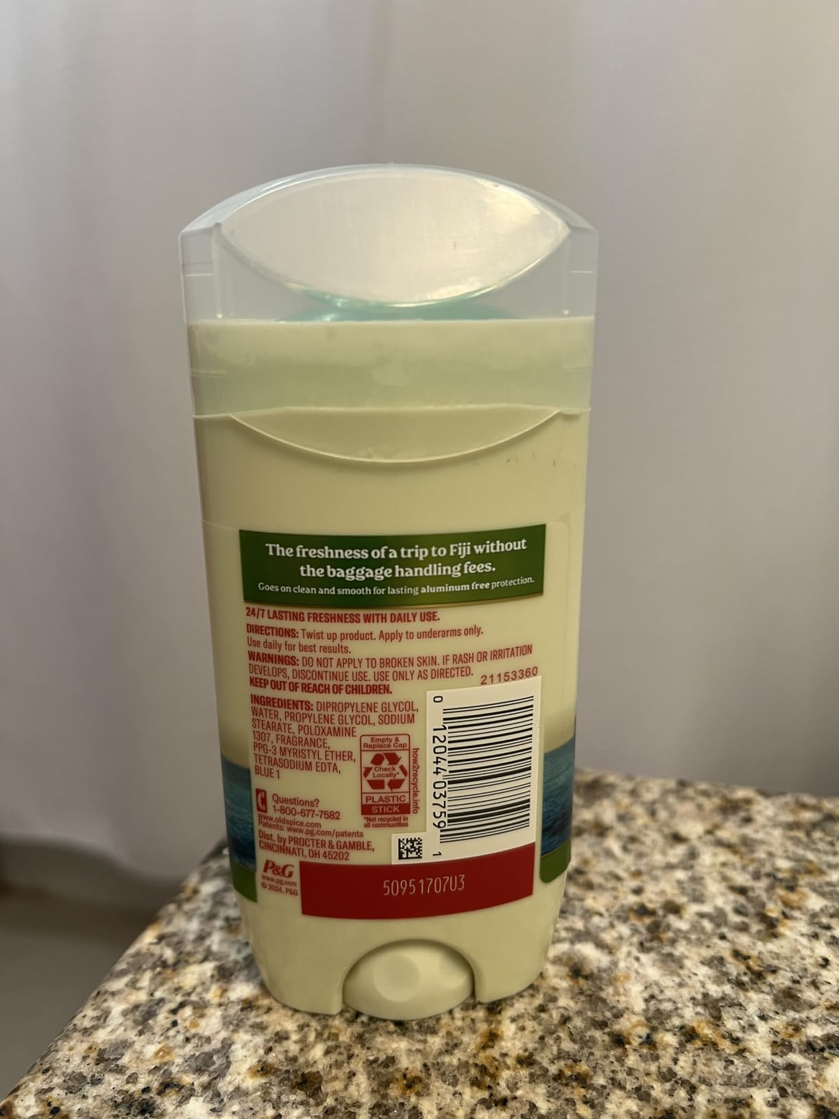Old Spice Aluminum Free Deodorant for Men, 24/7 Lasting Freshness & Long Lasting Scent, 24/7 Sweat & Odor Protection, Fiji with Palm Tree + Coconut Scent, 3.0 oz