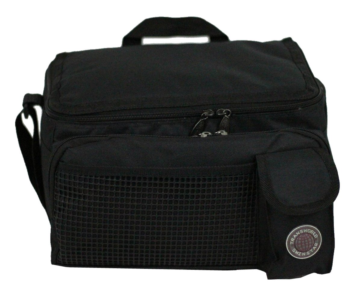 Durable Deluxe Insulated Lunch Cooler Bag (Many Colors and Size Available) (12"x10"x8 1/2", Black)