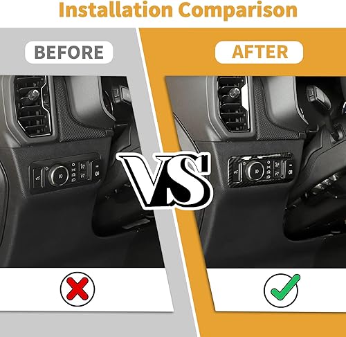 Miniatura 7 de Jimen Compatible con Ford Bronco Sport 2021-2023, cubierta del panel del interruptor de los faros, accesorios de moldura interior (fibra de carbono)