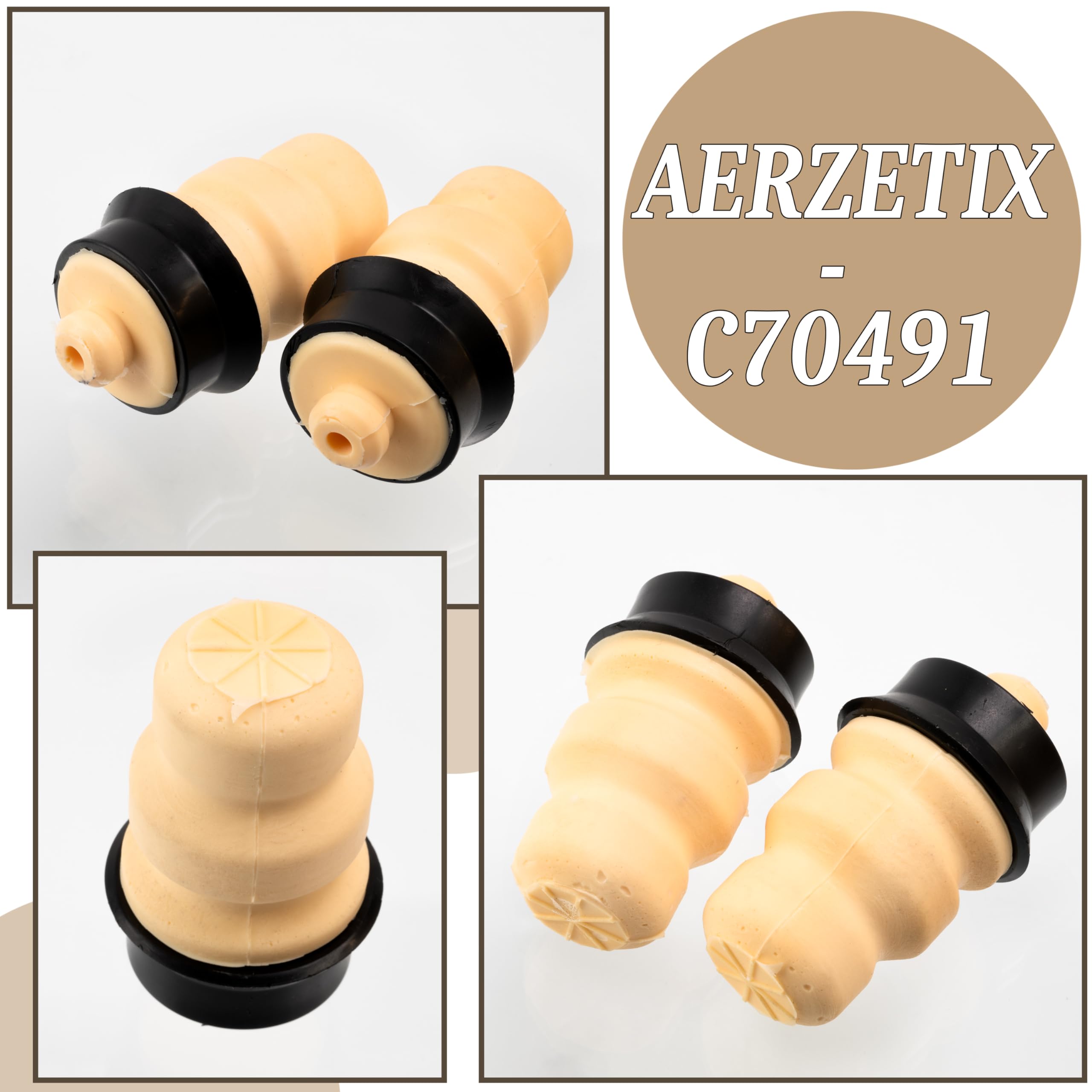 AERZETIX - C70491 - Lot de 2 Butées élastiques, suspension - côté de montage essieu arrière - compatible avec numéros OE 5166.80
