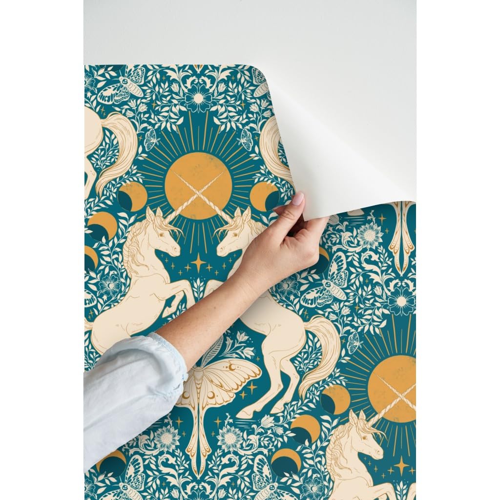 Peel & Stick Wallpaper 3ft x 2ft - Gothic Damask Celestial