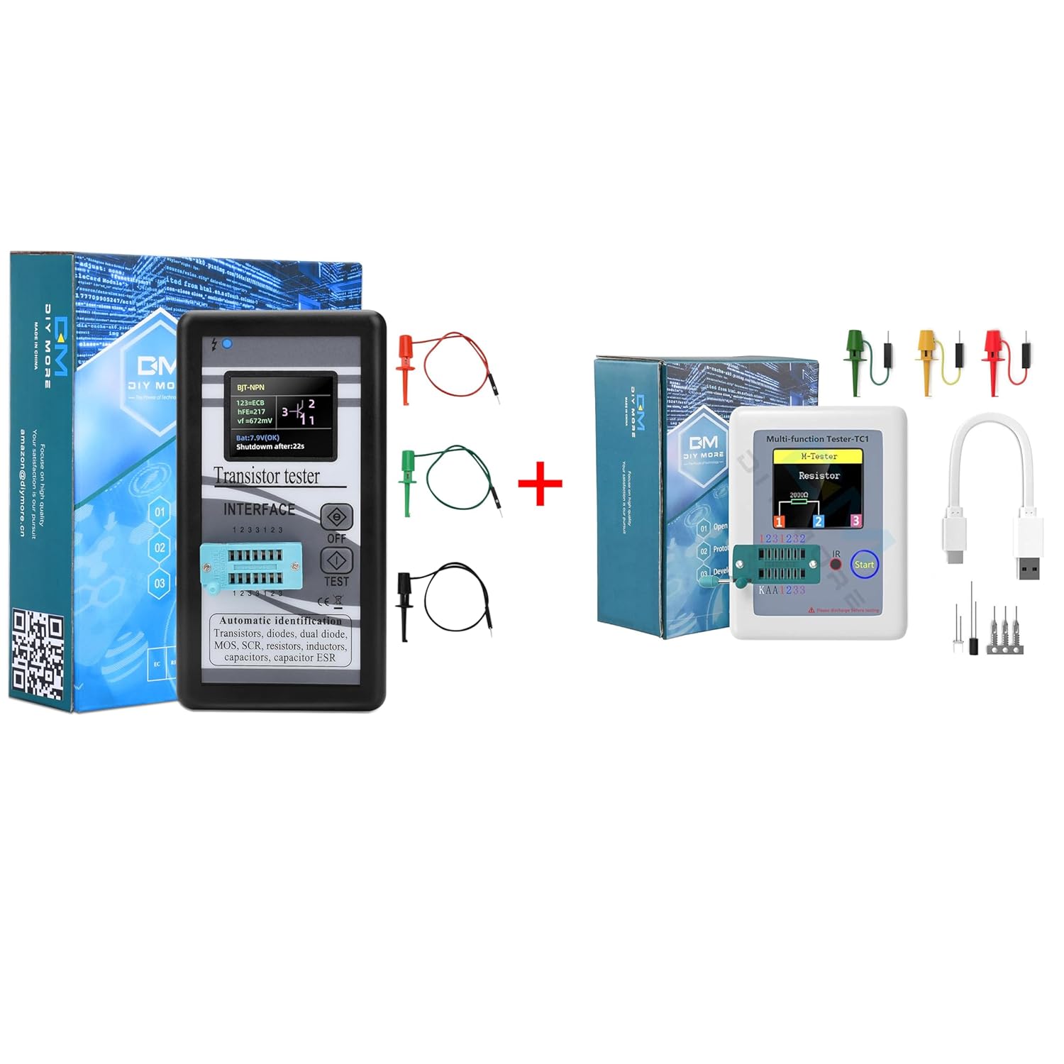 diymore LCR Meter Transistor Tester,Transistor Meter,LCR-TC1 Multi ...