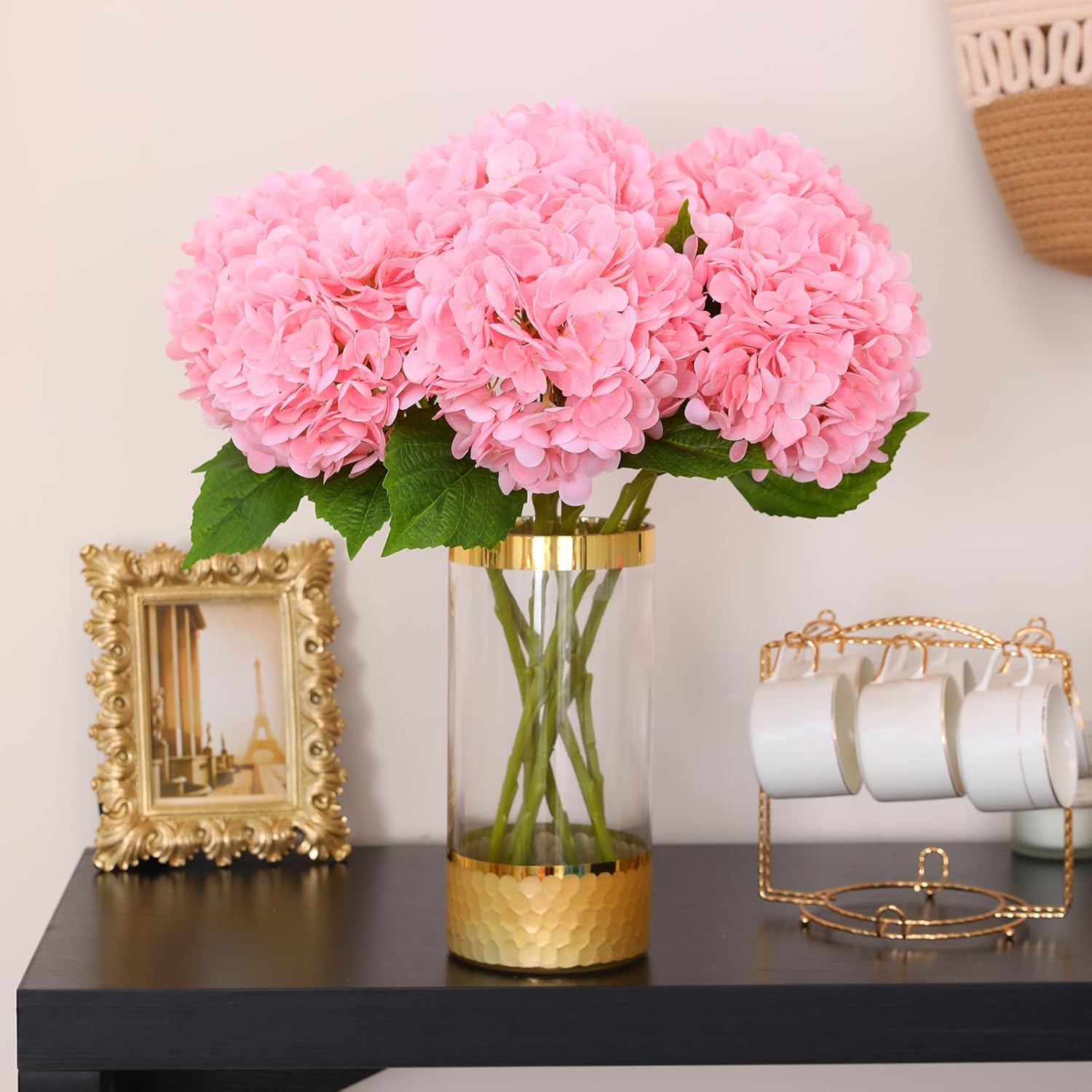 Mesterséges hortenzia virág részletei