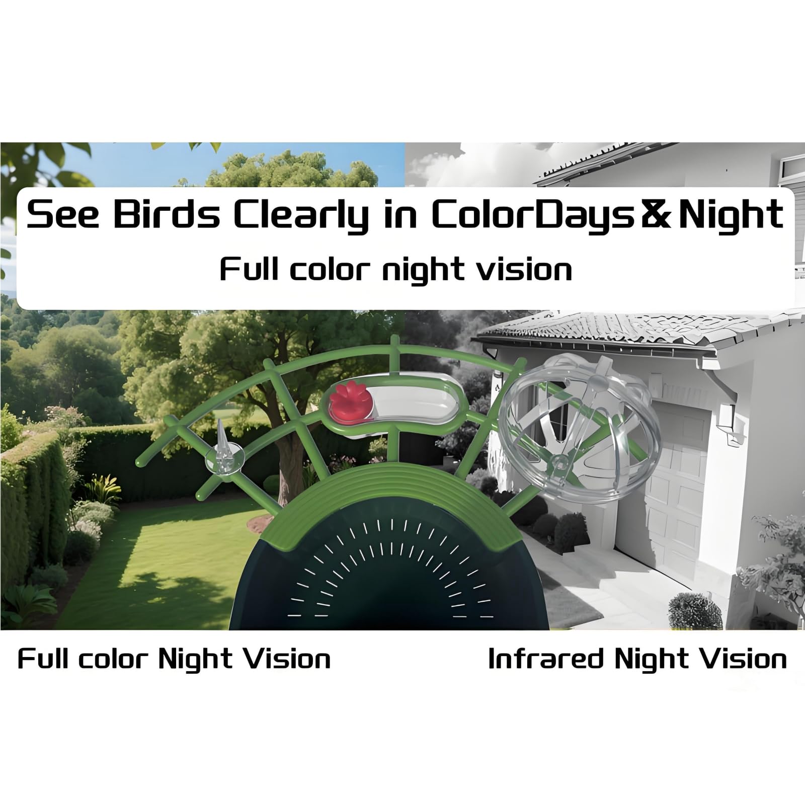 Comedero Pájaros Inteligente Solar 4G Cámara HD Reconocimiento IA 4MP Visión Nocturna 128GB Almacenamiento Estación Impermeable Conexión Celular para Jardín Bosque