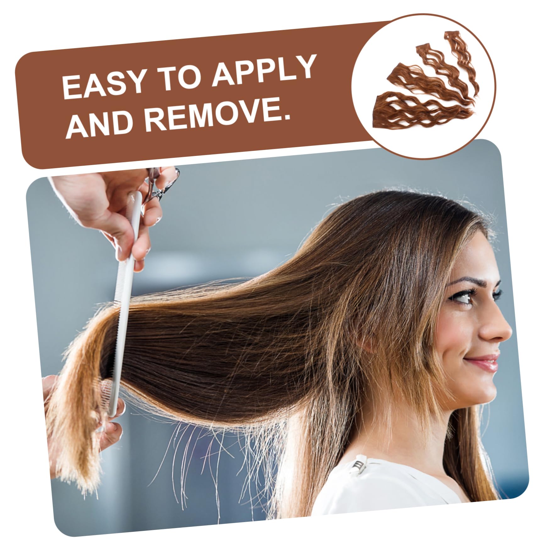 BESTYASH Extension Clip in Chioma Ricci in Seta ad Alta Temperatura 4 Pezzi per Donne, Facile da Applicare e Si Fonde Naturalmente i Chioma Propri