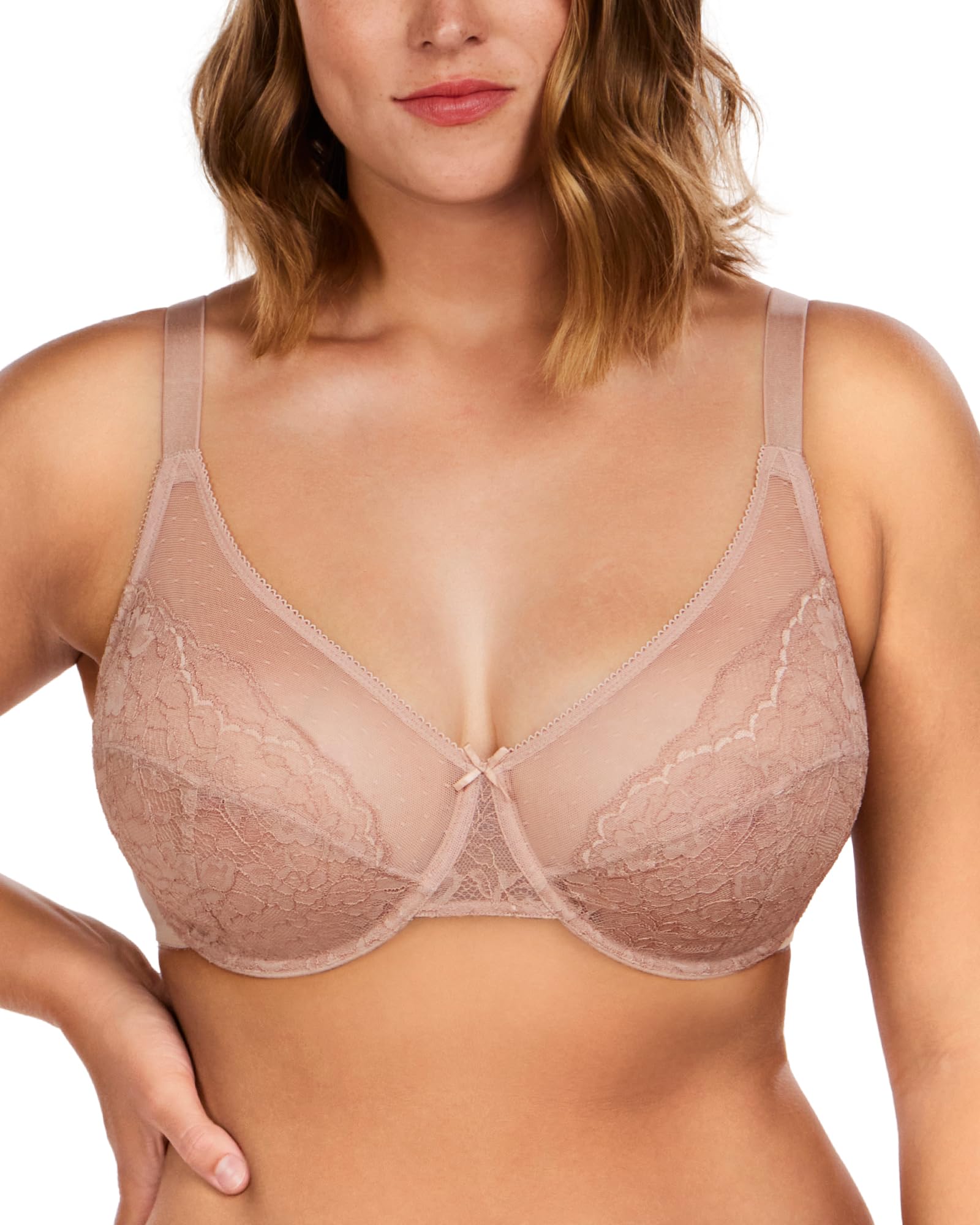 HSIAMinimizer Bras for Women Enchante Full Coverage Underwire Bras Plus Size Lifting Floral Lace Bra for Heavy BreastOEKO-TEX STANDARD 100