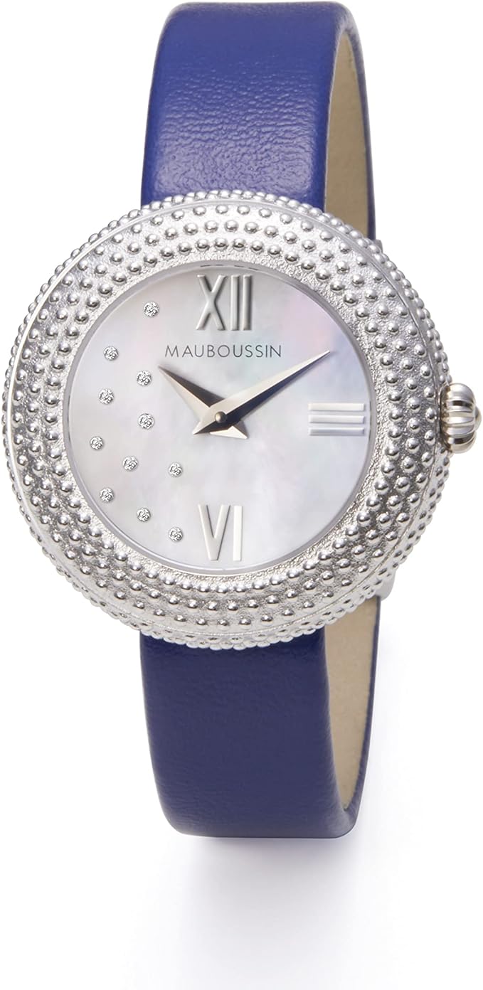 モーブッサン MAUBOUSSIN 時計 ブラックレザーバングル