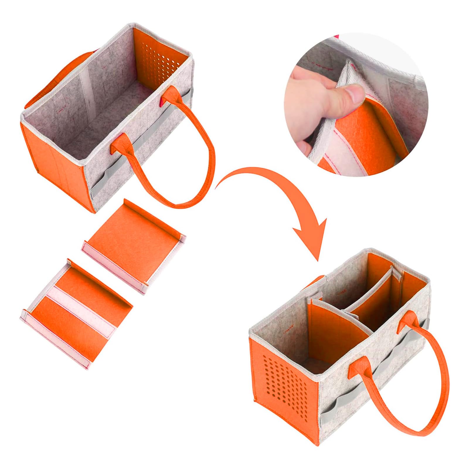 Tonie Toniebox Accessories Protective Case Organiser with Figures Storage Plenty of Space Bag for Toniebox Starter Set and Tonies Figure Carry Bag (Orange) - Image 2
