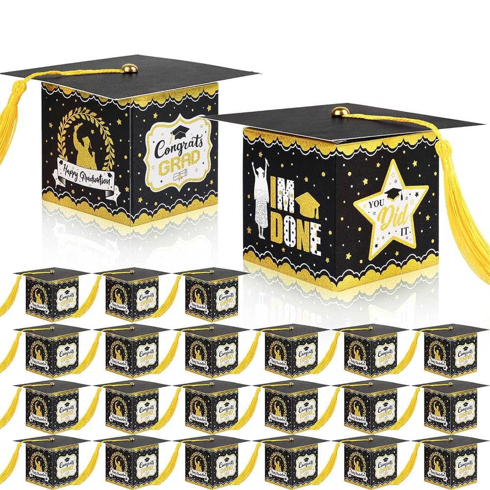 Buy Graduation Cap Gift Box, Graduation Candy Box with Tassel Treat Box, Graduation Prom Boxes
