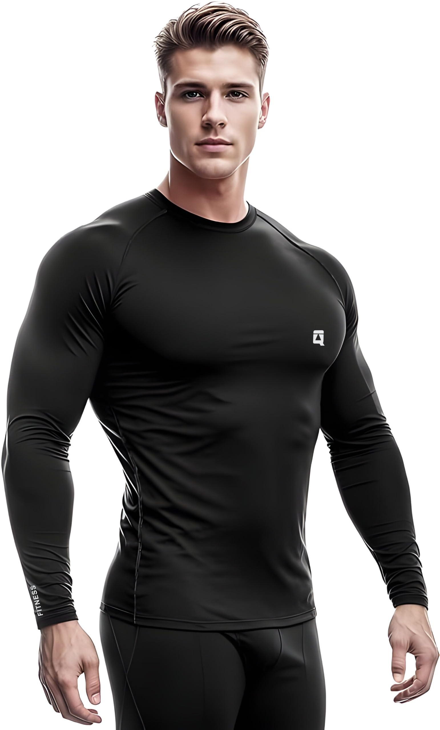 quada Men's Long Sleeve Compression Shirt for Running, Cycling, Hiking, Yoga || Gym Compression T Shirts-picture-22