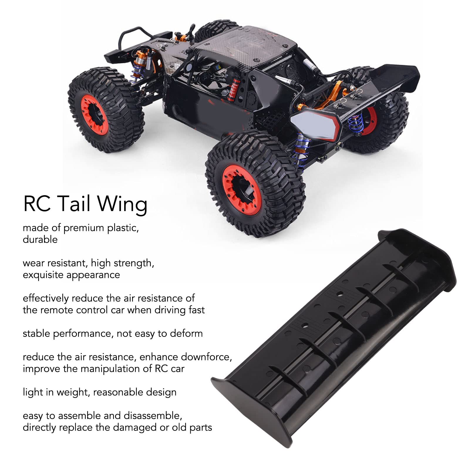 Lybunair RC Rear Wing Body Spoiler Tail Wing Rear Tail Wing Fit for 10421 S 9102 1/10 RC Car