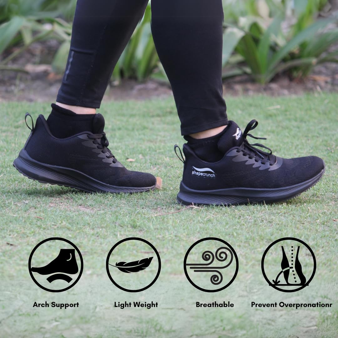 SHAPECRUNCH Zapatos de soporte de arco con plantillas acolchadas suaves para mujer para caminar y correr, cómodos y elegantes