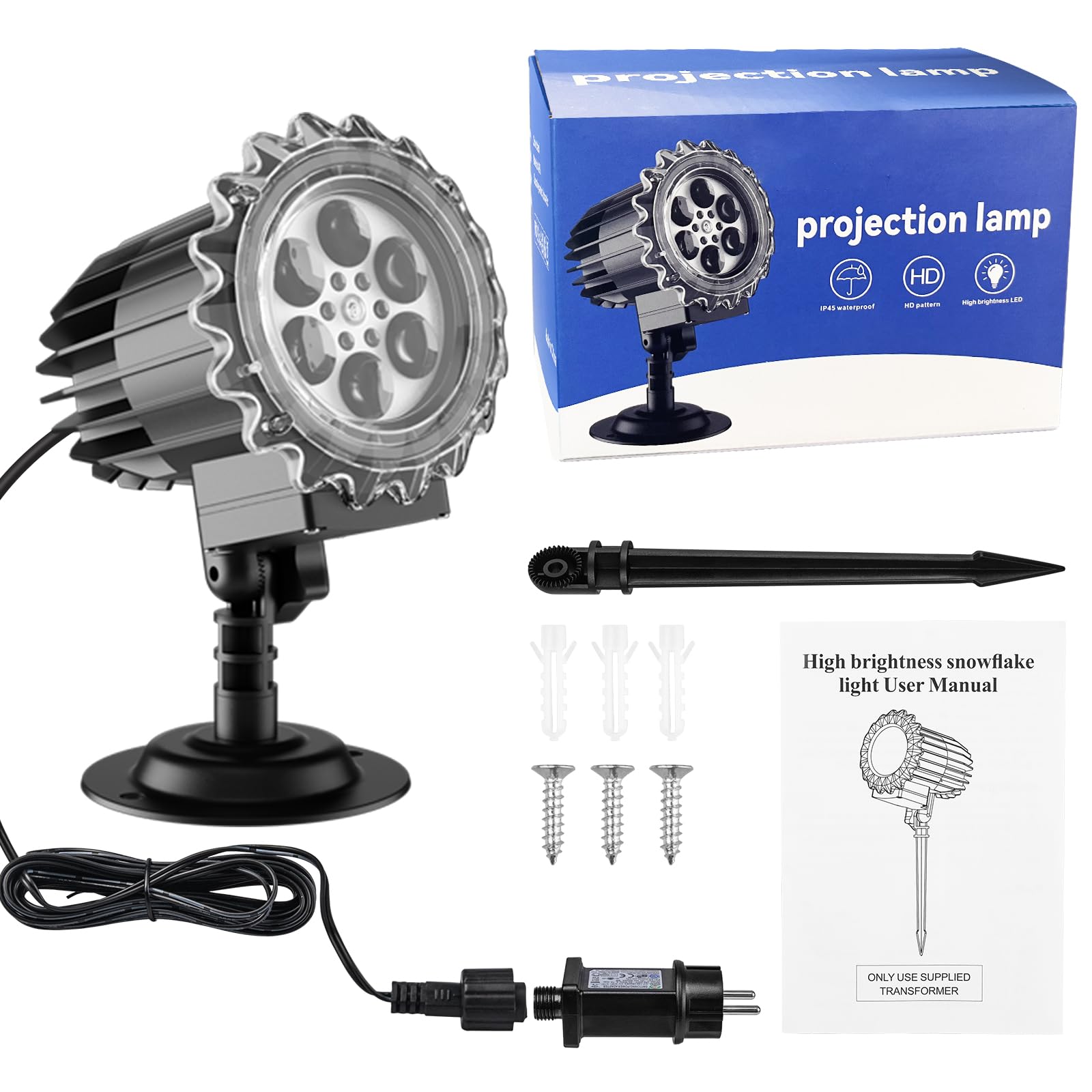 LED Schneeflocken Projektor Lichter, Weihnachtsbeleuchtung Projektor Aussen, IP65 Wasserdicht, Weihnachten Projektionslampe für Innen und Aussen Deko, Weihnachts, Halloween, Garte