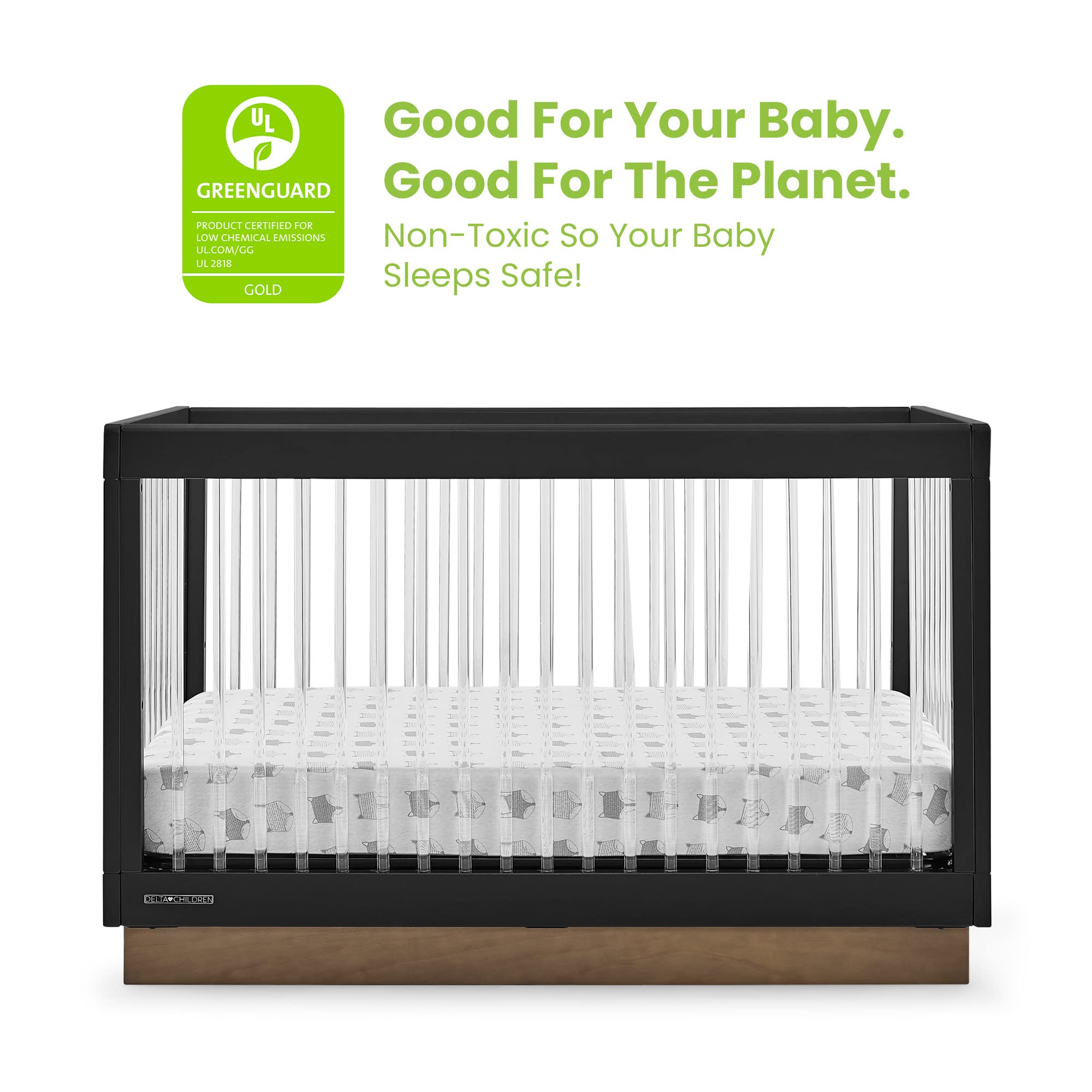 Amazon.com : Delta Children James Acrylic 4-in-1 Convertible Crib
