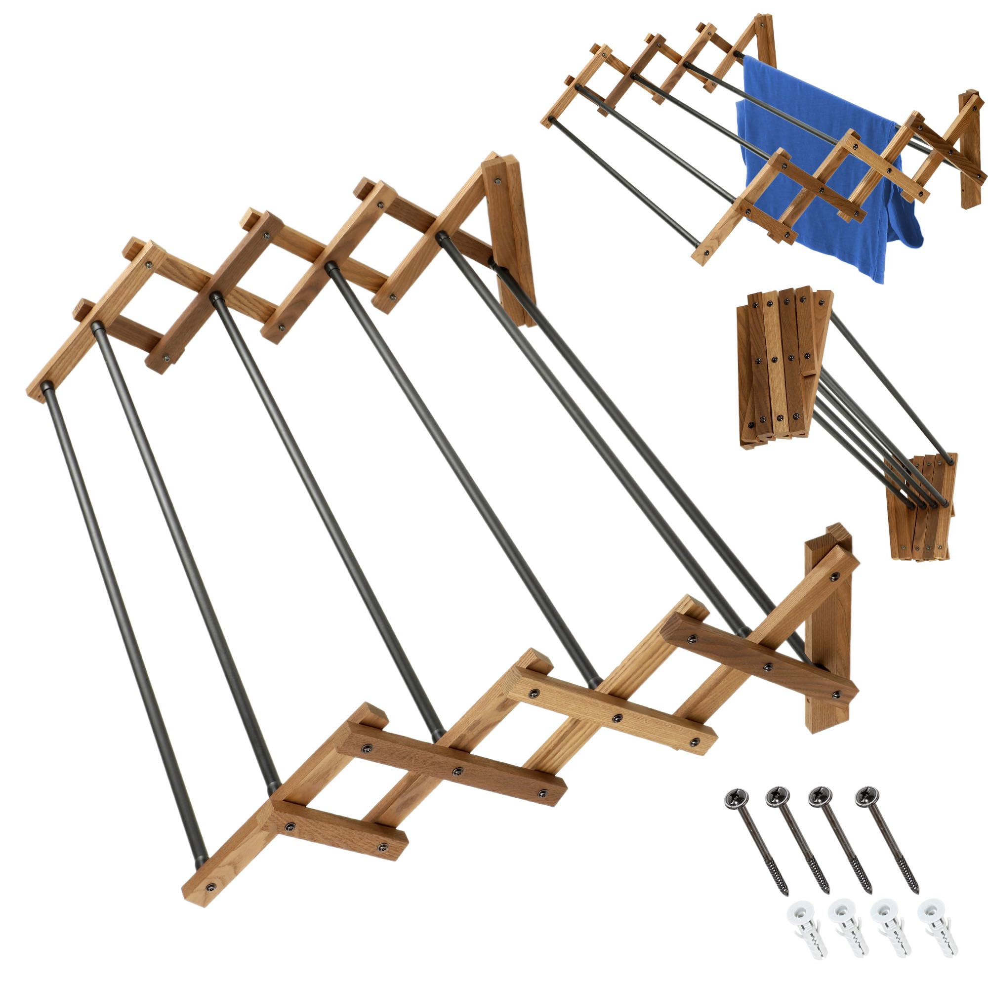 KADAX Tendedero Plegable de Pie Extensible, Acordeón (Pared de 63,5 x 85 cm)