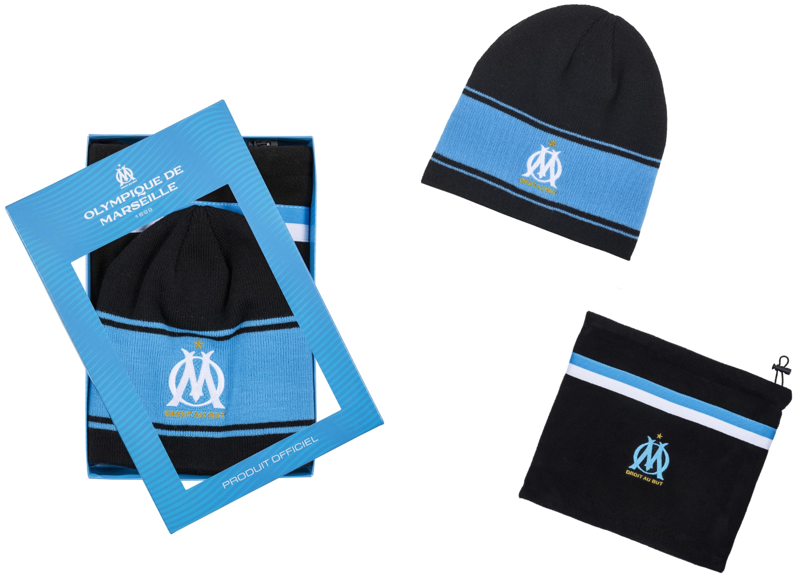 OLYMPIQUE DE MARSEILLE Coffret Bonnet + cache cou OM - Collection officielle
