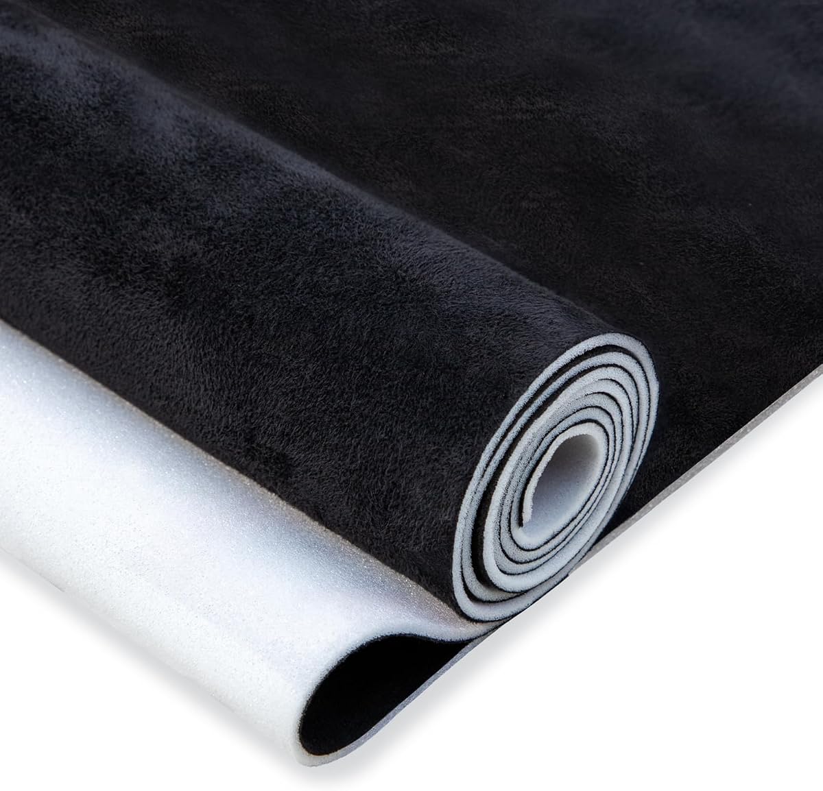 Hiksuky Suede Auto Headliner Fabric 54" L × 60" W with Foam Backing - Black Interior Replacement Material for Car/Truck/SUV/RV Roof, Tube Packaging - Home Repair/DIY Headliner Material