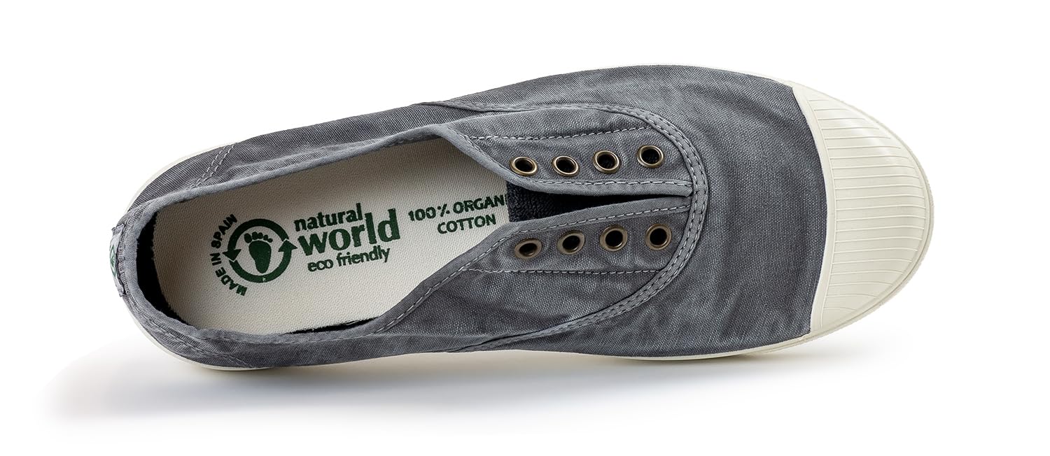 Natural World Eco 3102E Old Condor - Zapatillas de Lona Unisex de Algodón Orgánico | Suela de Caucho Natural | Fabricadas en España | Veganas