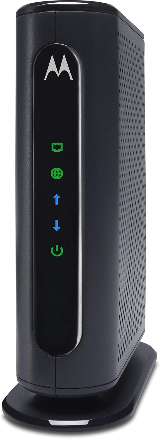 MOTOROLA 8×4 Cable Modem, Model MB7220, 343 Mbps DOCSIS 3.0, Certified by Comcast XFINITY, Time Warner Cable, Cox, BrightHouse, and More (No Wireless)