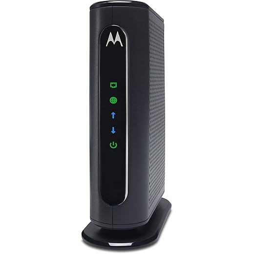 MOTOROLA 8x4 Cable Modem, Model MB7220, 343 Mbps DOCSIS 3.0, Certified by Comcast XFINITY, Time Warner Cable, Cox, BrightHouse, and More (No Wireless)