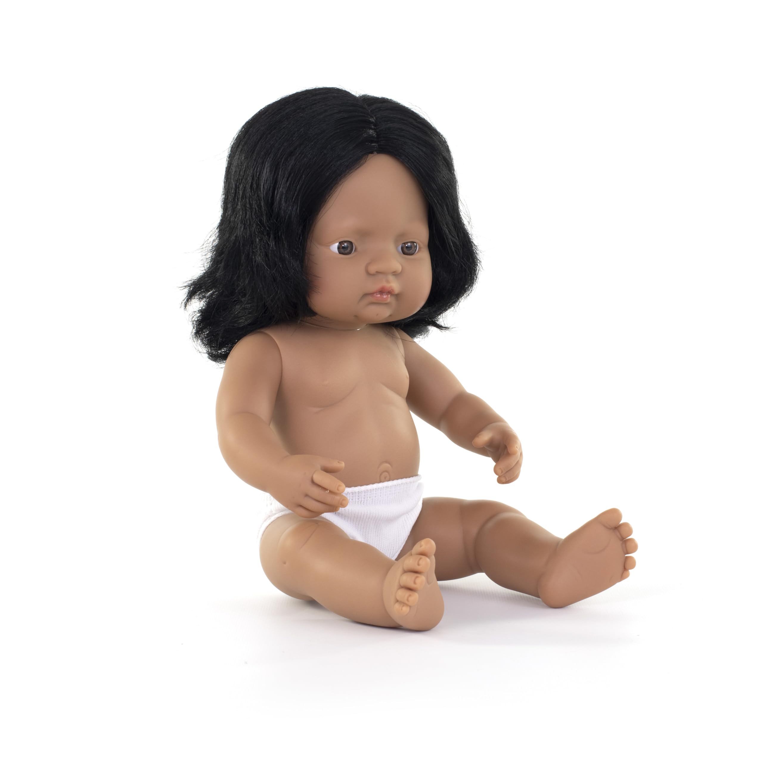 Miniland 15'' Anatomically Correct Baby Doll, Hispanic Girl