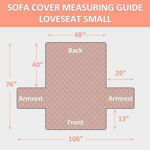 Miniatura 7 de LINNUO HOURSE Fundas de sofá biplaza, resistentes al agua, lavable, con correas antideslizantes y elásticas para niños, perros, mascotas (sofá