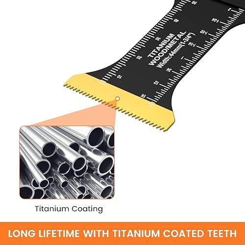 Miniatura 7 de 10 cuchillas oscilantes de titanio multiherramienta con revestimiento de titanio, cuchillas multiherramienta resistentes al desgaste, hojas de