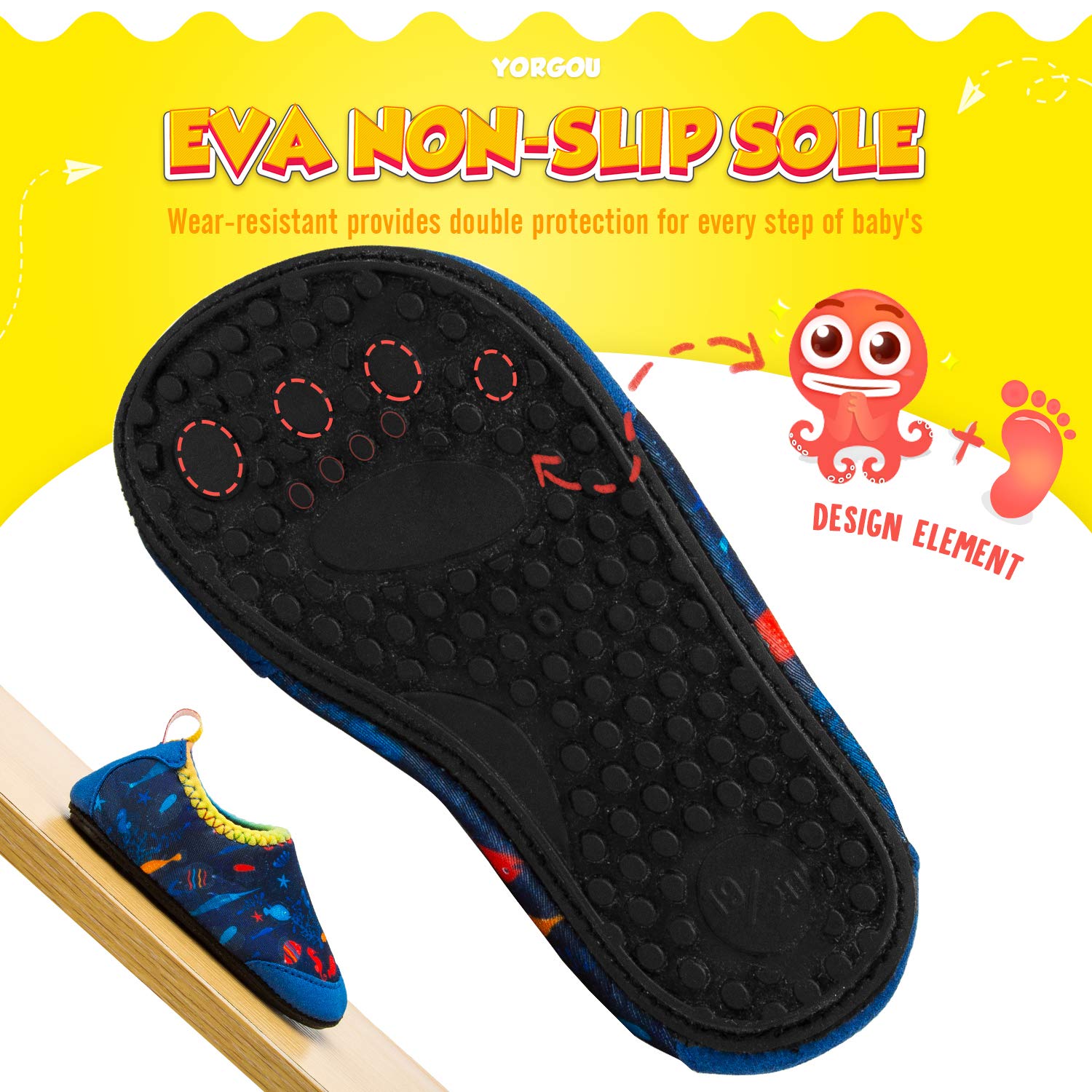 Baby Boys Girls Water Shoes Toddler Beach Shoes Barefoot Aqua Socks Non-Slip for Pool Beach — view 5