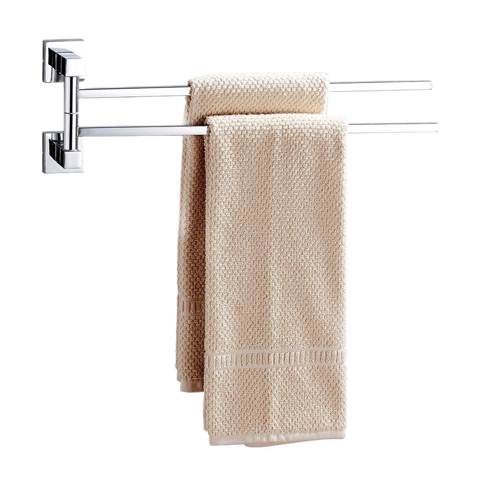 Towel Holder Stainless Steel Swing Arms Rail Wall Mounted Rack Space Saving Hanger Bathroom Hardware For Home Hotel for Bathroom(Two)