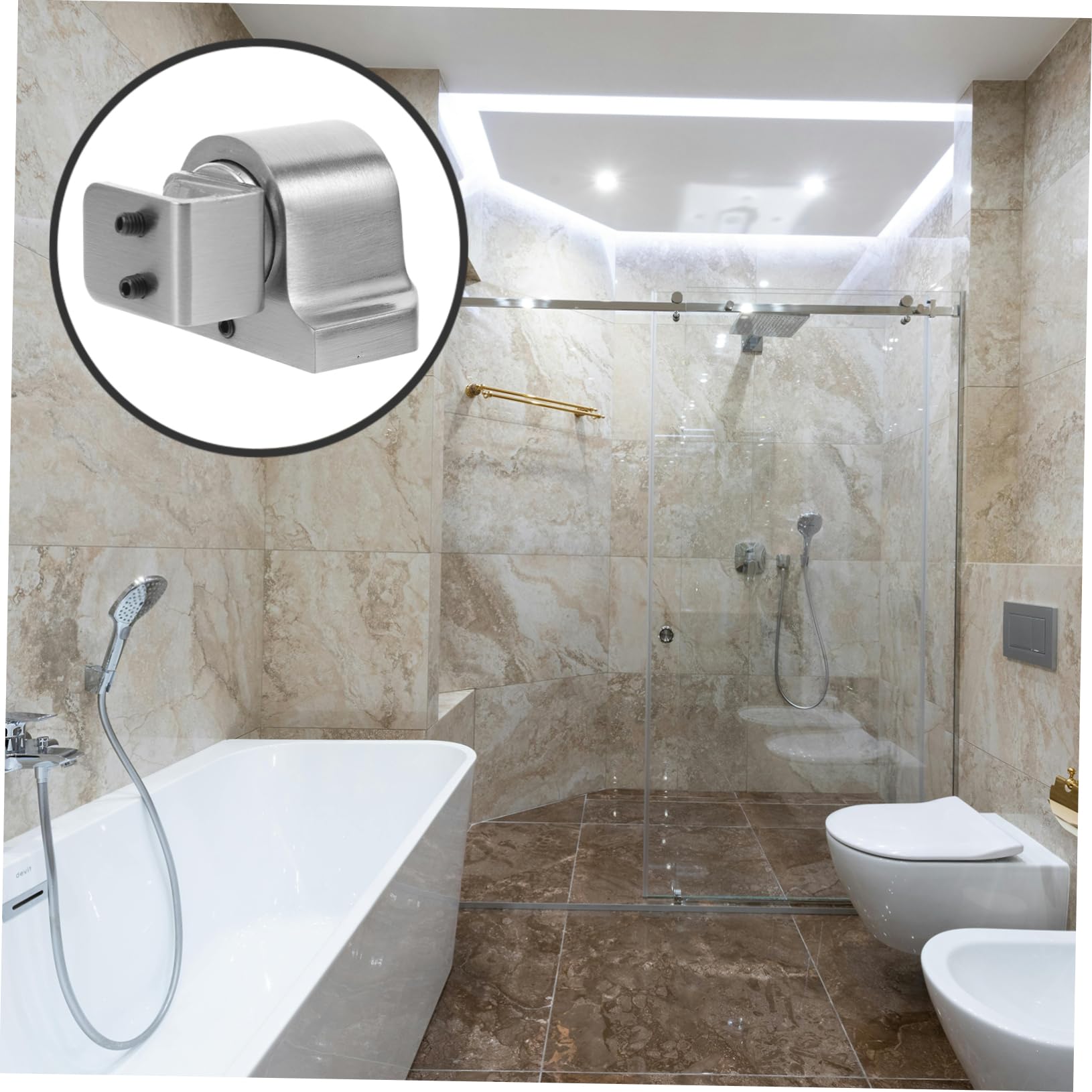 EXCEART 5 Set Resistente alla porta bloccante della porta localizzazione tappi montare chiusura magnetica della porta protezione da parete per fermaporta Lega di alluminio