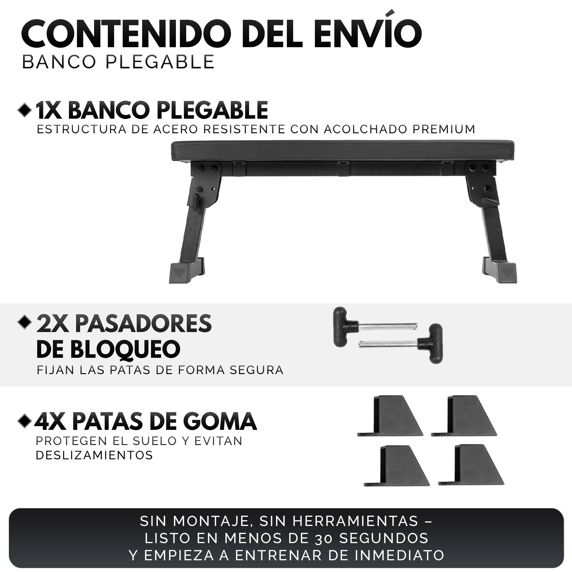 GORNATION Banco de Musculación Plegable para Entrenamiento en Casa, Banco de Entrenamiento de Pesas Multifunción, Soporta 300 kg, Banca de Fitnes para Gimnasio en Casa, Ideal para Barra y Mancuernas