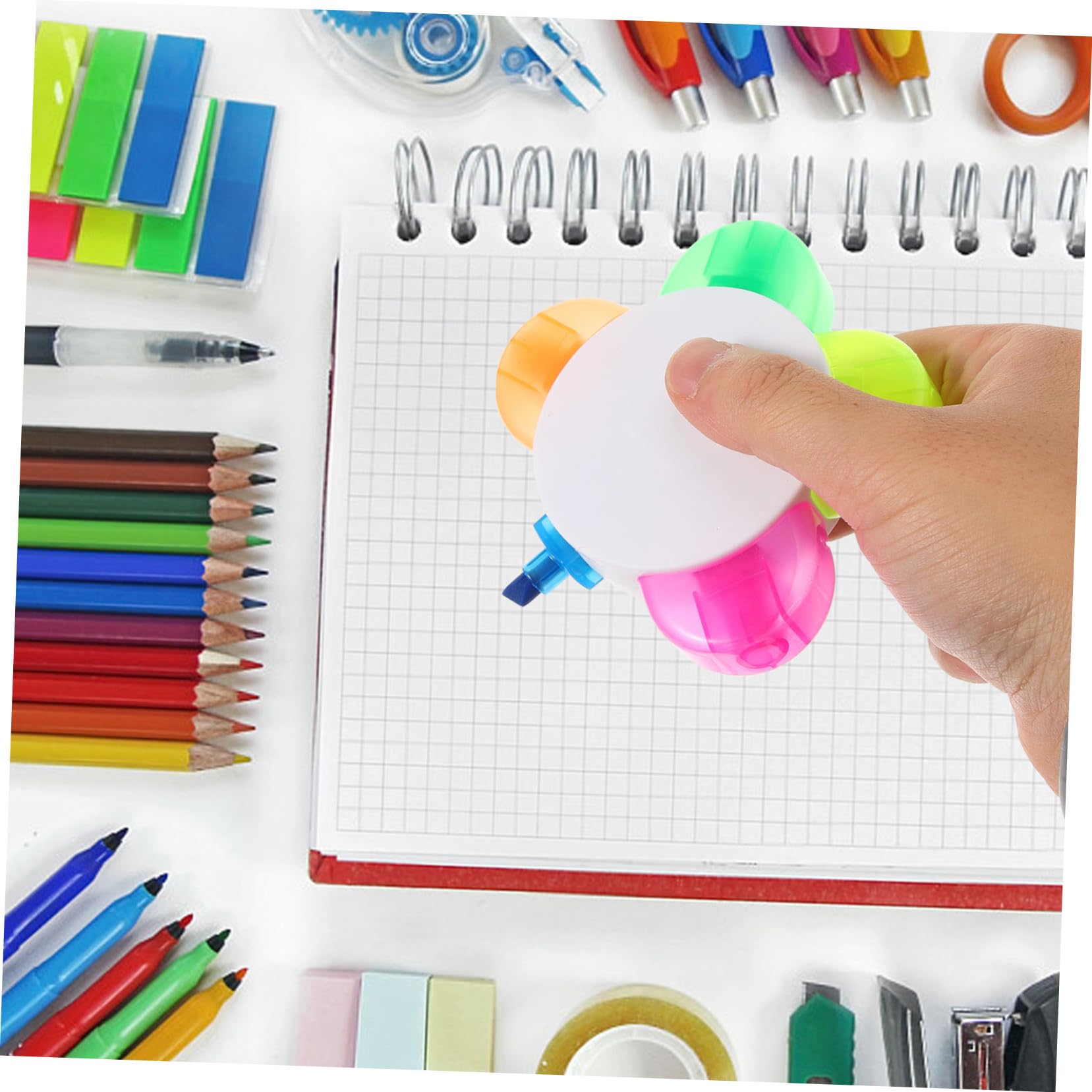 Housoutil 10 Stück Teiliges Blütenblatt-textmarker Fluoreszierende Pastell-highlighter mit Farbigen Petal-spitzen für Schule Büro Notizen Ästhetische Schreibwaren