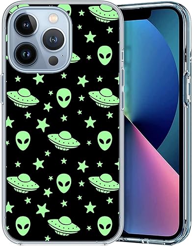 Funda compatible con iPhone 12 iPhone 12 Pro, funda transparente misteriosa alien UFO de TPU suave de protección de cuerpo completo, regalo para disponible en Yaxa Colombia