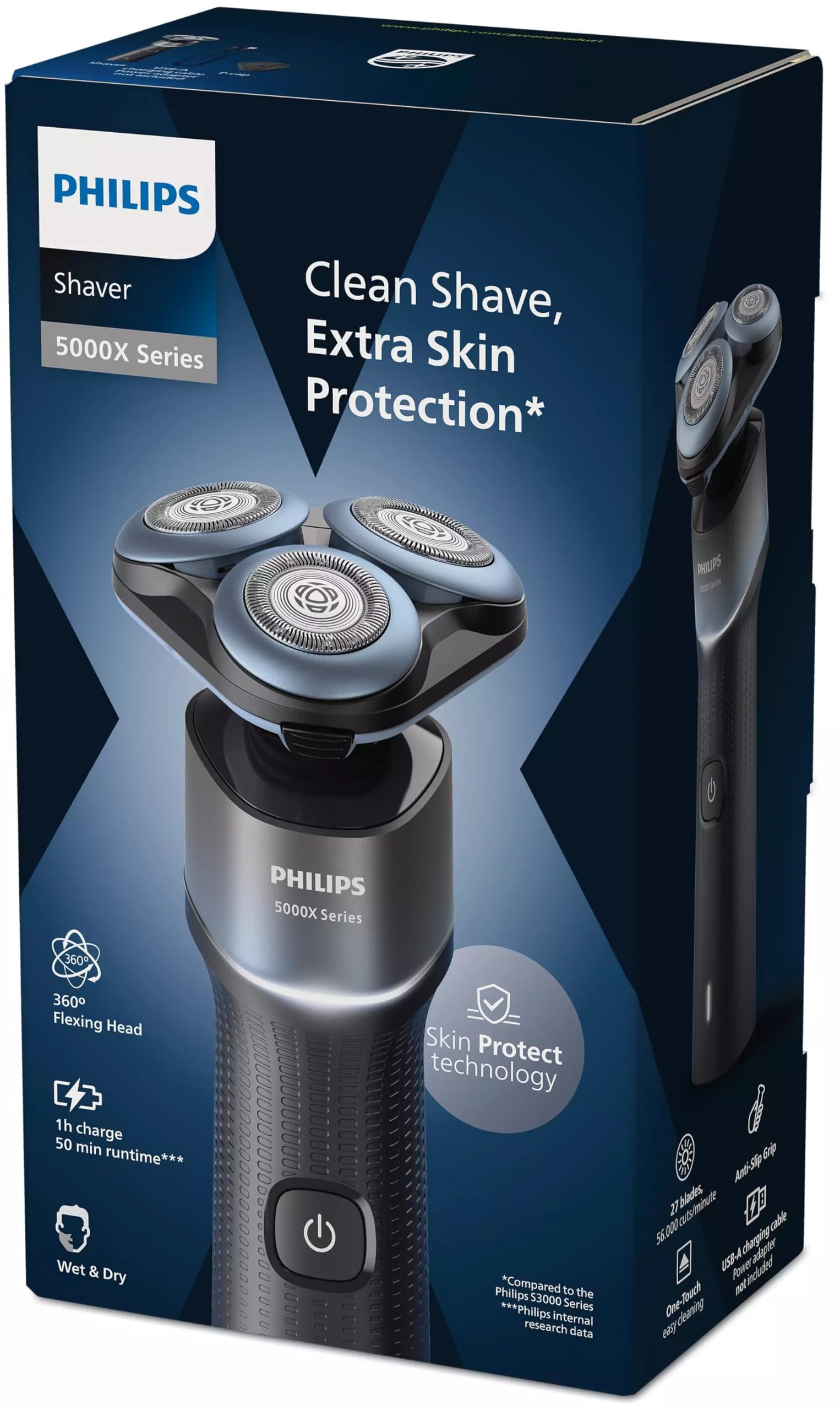 Philips X5006/00 Series 5000X Wet & Dry Electric Shaver, Black