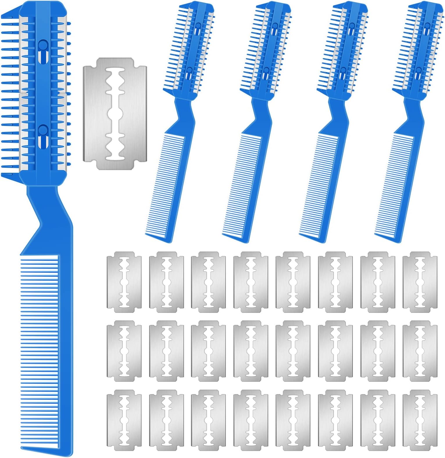 5 Pieces Razor Comb for Dogs Hair Grooming Trimmer Comb for Pet Razor Comb with 25