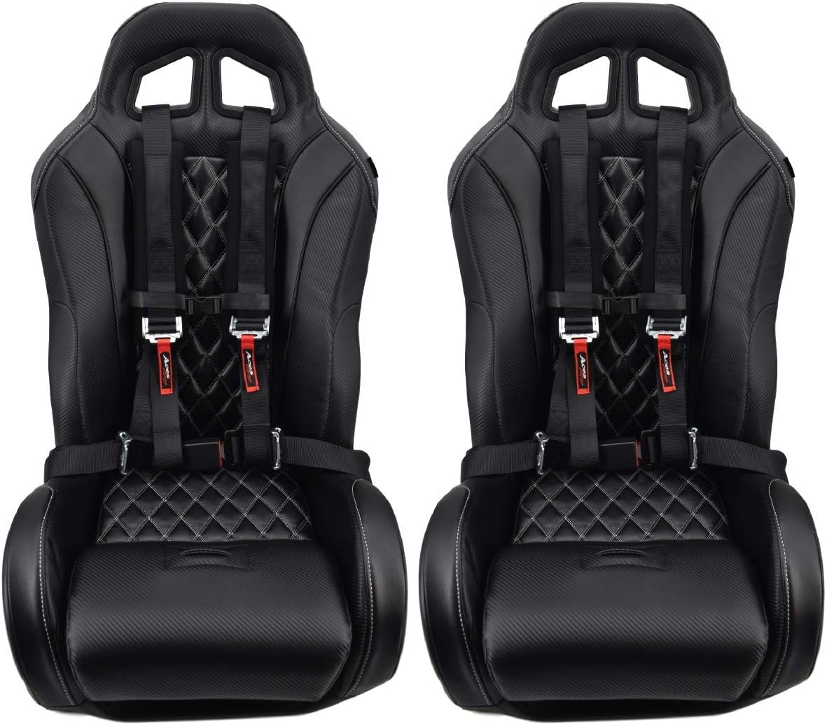 AAAA Aces Racing (Pair) 4 Point Black Harness 2 Inch Padding With can holder