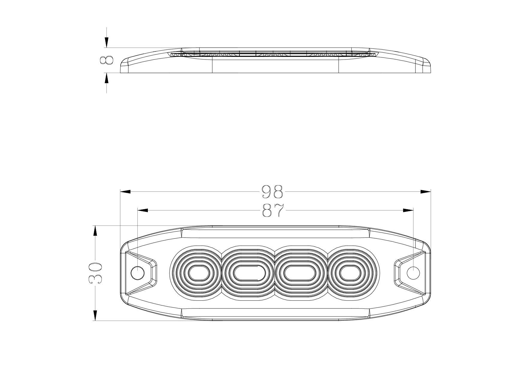 WHITE AMBER Strobe Pro Series 4 LED