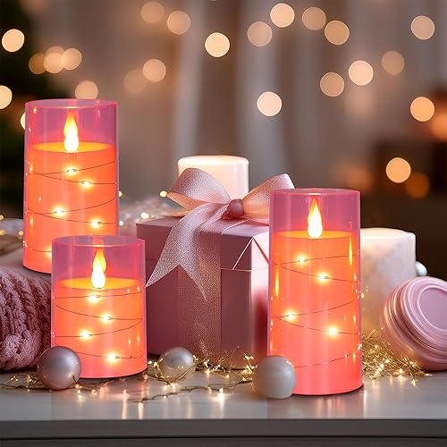 Miniatura 5 de Aignis Velas parpadeantes sin llama, funciona con pilas, velas LED con temporizador remoto para el hogar, boda, cumpleaños, decoración de