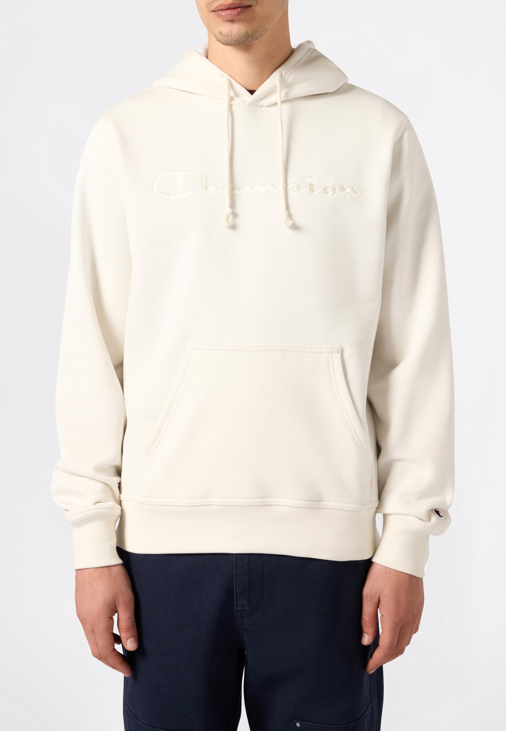 Champion Sudadera Hombre con Capucha e Interior Felpa con Maxi Logo Bordado Icons, 220271