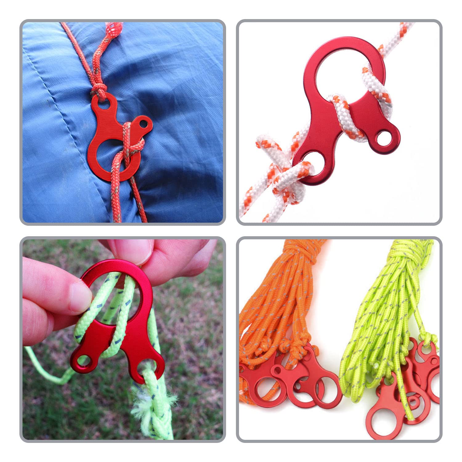 40 Tenditori Per Tende Da Campeggio A S In Lega Di Alluminio - 4 Colori, Regolabili, Accessori Per Corde Da Vento, Fissaggi Portatili