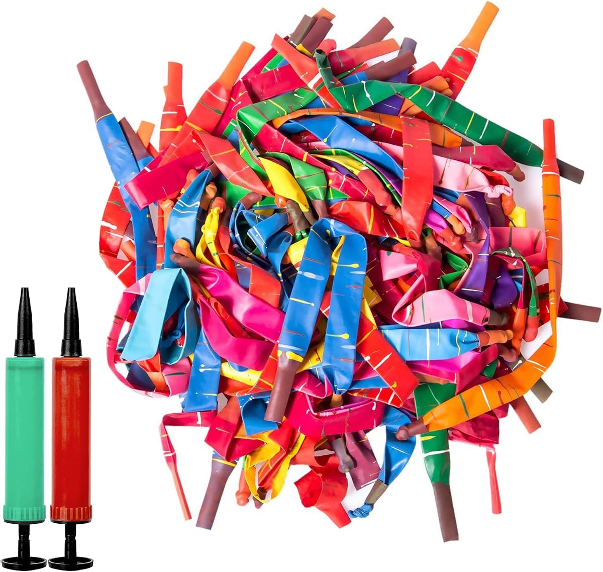 YHmall 100 Pack Rocket Balloons with Two Air Pump | Colorful Giant Screaming Balloons for Holiday Parties