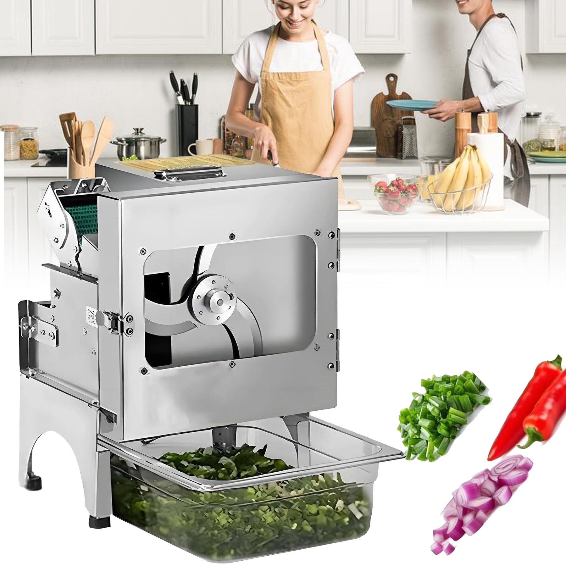 Kompaktowa Siekaczka Do Dymki, Robot Kuchenny I Siekacz 200 W, Elektryczna Krajalnica Do Warzyw Ze Stali Nierdzewnej O Wydajności 150 Kg/H Do Szybkiego Przygotowywania Posiłków B