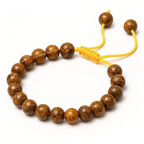 Vista 441 de Amazing Gemstone Yaxaite Bracelet for Women Men's Gifts - Protection Healing Crystal Bracelet - 8mm Gemstone Beaded Adjustable Bracelet Pulseras