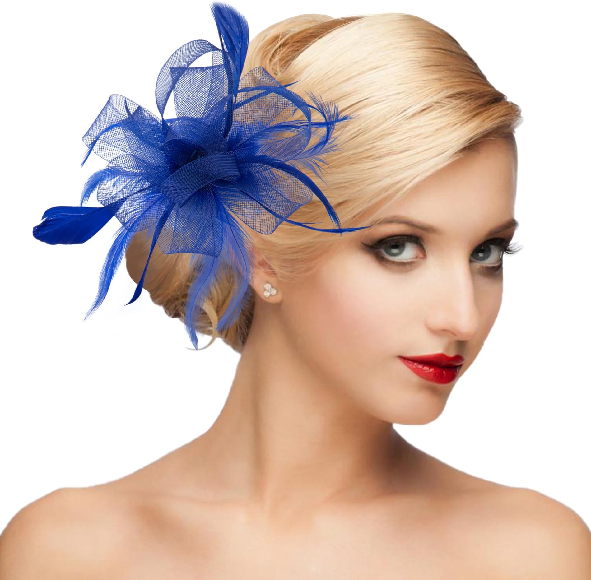 Womens Fascinator Hat Headpiece 20s Vintage Wedding Hair Accessories for Derby/Wedding/Cocktail/Tea Party